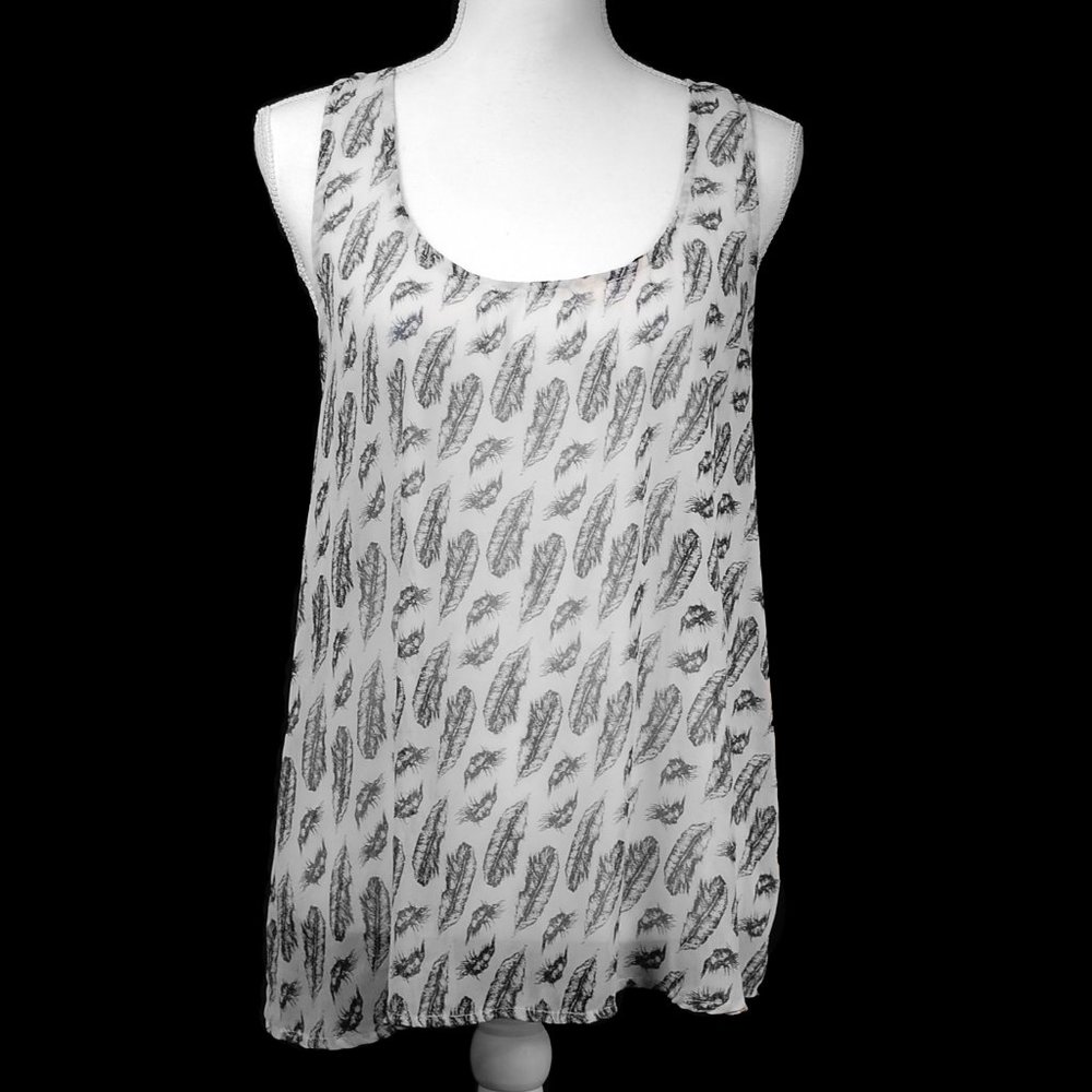 Forever 21 Sheer Feather Print Top